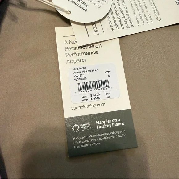 NWT Vuori halo halter AZALEA PINK HEATHER Size M - Picture 4 of 6